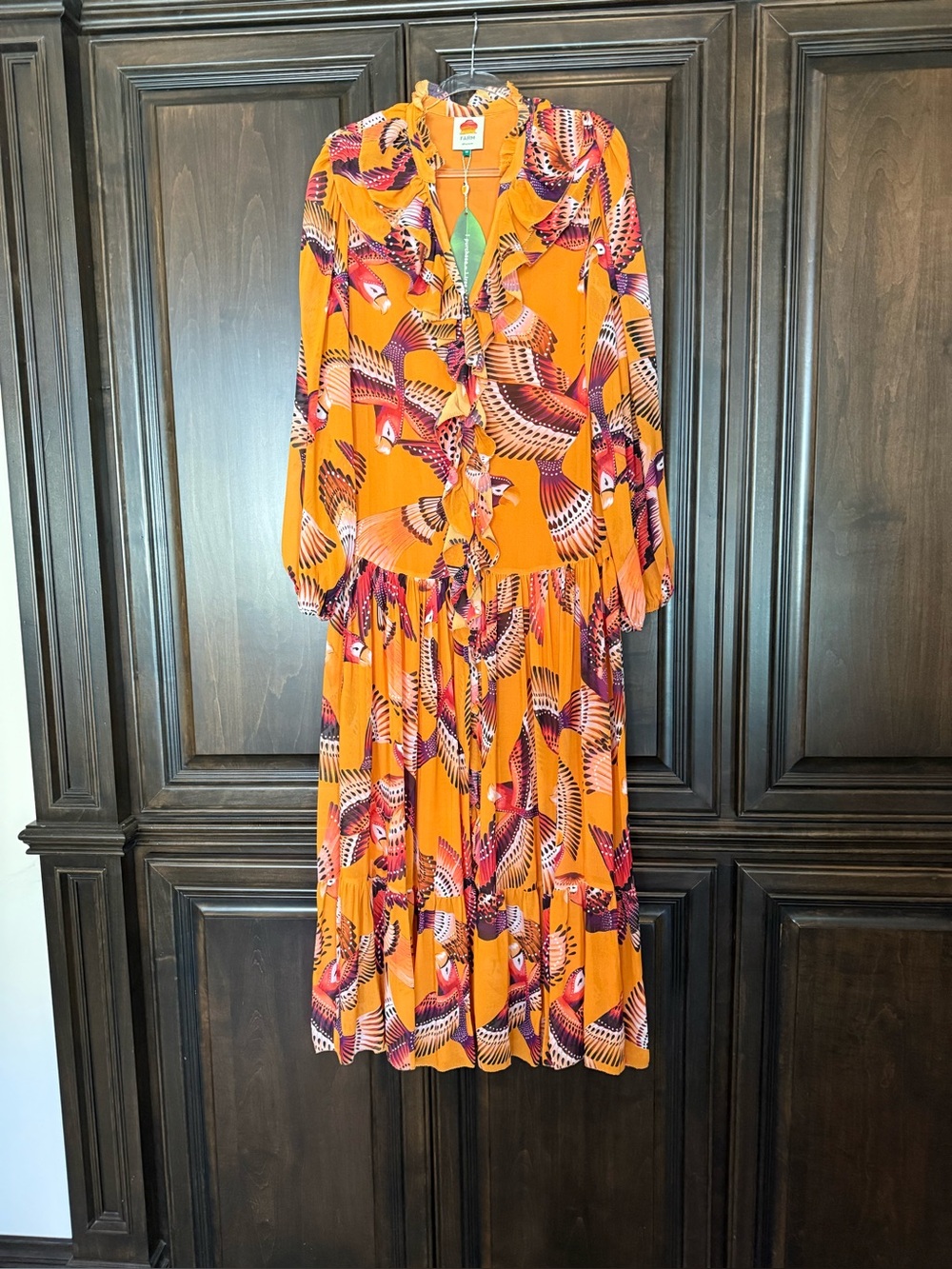 FARM Rio Orange Bird-Print Maxi Dress - Picture 15 of 16